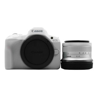 Canon EOS R50 Mirrorless Camera + RF-S 18-45mm f/4.5-6.3 IS STM lens - White