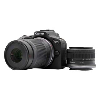 Canon EOS R50 Mirrorless Camera + RF-S 18-45mm f/4.5-6.3 IS STM lens + RF-S 55-210mm f/5-7.1 IS STM lens - Black