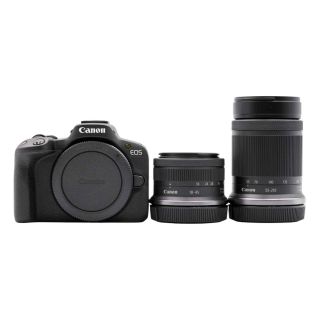 Canon EOS R50 Mirrorless Camera + RF-S 18-45mm f/4.5-6.3 IS STM lens + RF-S 55-210mm f/5-7.1 IS STM lens - Black