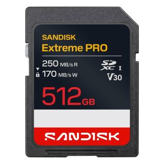 SanDisk Extreme PRO 512GB 250MB/s UHS-I V30 SDXC Memory Card